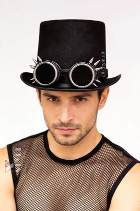 Мужская шляпа-цилиндр и гогглы X1147
