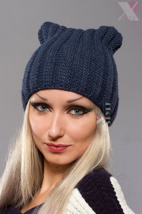 Зимова шапка з вушками кішки XA2050