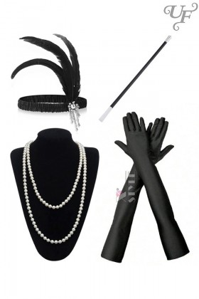 Gatsby Accessories Set (Gloves, Beads, Cigarette Holder, Headband)