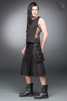 Black Kilt with Hanging Pocket