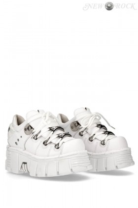 White Leather Platform Sneakers TB4002
