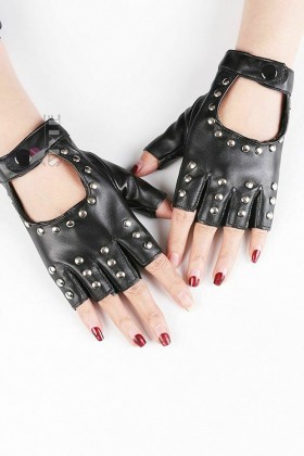Женские кожаные перчатки в рок-стиле X1190