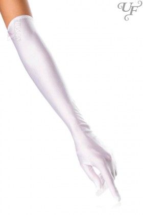Довгі атласні рукавички - білі