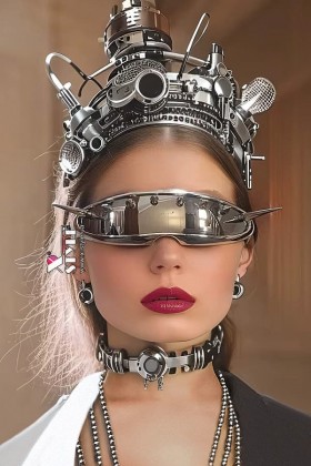 Дзеркальні окуляри Cyberpunk Futuristic Chrome