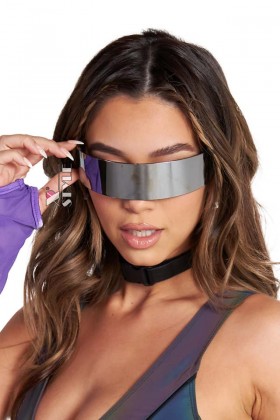 Rave Cyberpunk Futuristic Mirrored Glasses