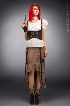 Steampunk Mullet Skirt with Straps X121
