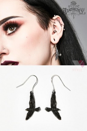 Оловянные черные серьги Black Raven Оловянные черные серьги Black Raven