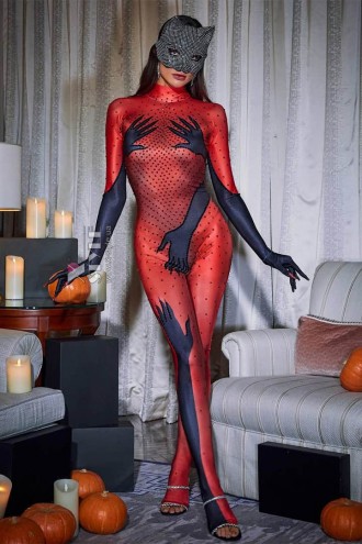 Комбинезон с перчатками и стразами Aspen - Red (126268)