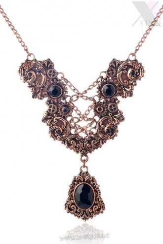 Chunky Steampunk Corselette Necklace - Copper (706193)