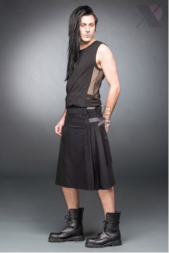 Black Kilt with Hanging Pockets (204087)