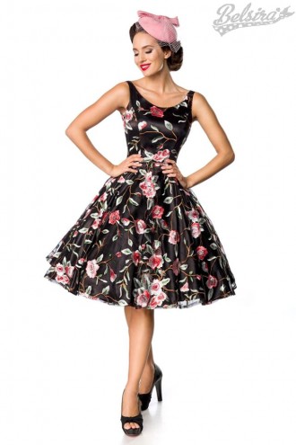 Belsira Retro Dress with Embroidered Flowers (105404)