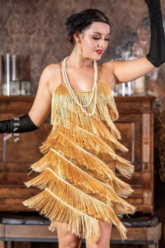 Gatsby Dress with Sequins and Fringe (105586)