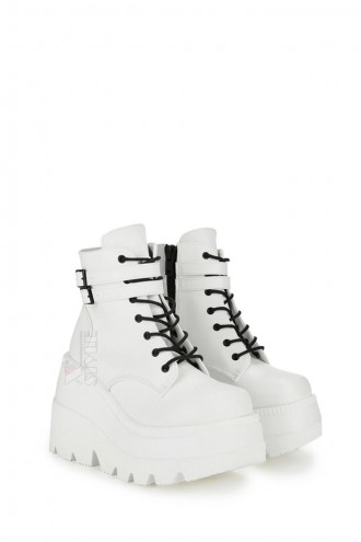 SHAKER White High Platform Boots  (310045)