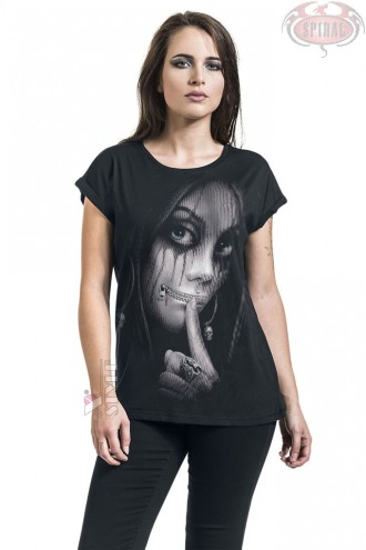 Long Women's T-shirt with Zipped Print (102227)