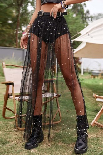 Sheer Rave Festival Skirt with Shorts (107199)
