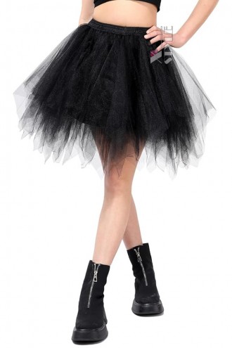 X-Style Black Multi-Layered Tutu Skirt  (107221)