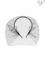 UF-Vintage Black Veil Headband with Rhinestones