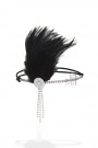 Gatsby Headband with Rhinestones and Feathers