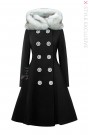 Vintage Women's Winter Wool Coat with Fur X093