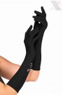 Elbow-length Matte Black Gloves