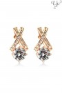 Gold plated earrings with cubic zirconia and crystals