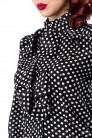 Retro Polka Dot Blouse - Black/White (101155) - оригинальная одежда