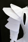 Futuristic White Bodysuit with Voluminous Details (129225) - 5