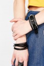 Leather Bracelet with Rings XJ139 (710139) - цена