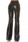 Wide Faux Leather Flared Pants with Belt KC8129 (108129) - цена