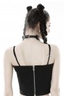 Wide Faux Leather Choker with Chains XC6240 (706240) - цена