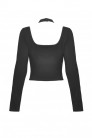 Turtleneck Longsleeve Top with Choker and Straps (141036) - цена
