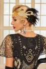 Gold-Colored Gatsby Headband with Chains (504249) - цена