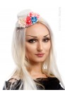 White Coctail Mini Hat with Roses (502063) - оригинальная одежда