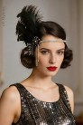 Gatsby Headband with Rhinestones and Fluffy Feathers (504276) - цена