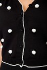 Black and White Retro Cardigan with 3D Polka Dots (112126) - оригинальная одежда