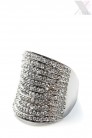 Широкое кольцо с чешскими кристаллами (708146) - оригинальная одежда