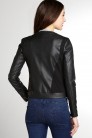 Жіноча шкіряна куртка з кашеміровими вставками (112110) - оригинальная одежда
