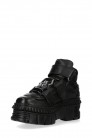 CASCO LATERAL Black Leather Platform Sneakers (314047) - 4