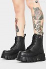 Black Leather Platform Boots NR4013 (314013) - 3