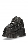 Чорні шкіряні кросівки на високій платформі Nomada-106 (314029) - материал