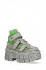 VERDE FLUOUR Chunky Leather Platform Sneakers (314041) - 4