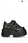 Шкіряні черевики на платформі з фірмовими шнурками New Rock (314037) - материал