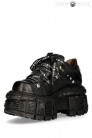 Шкіряні черевики на платформі з фірмовими шнурками New Rock (314037) - 3