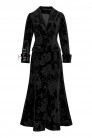 Длинное черное платье-пальто с цветочным узором (114067) - оригинальная одежда