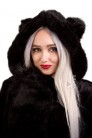 Fur coat with hood and cat ears X75 (115075) - оригинальная одежда