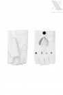 Белые кожаные перчатки без пальцев X208 (601208) - цена