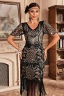 Сукня в стилі Gatsby з рукавами-крильцями (105589) - материал