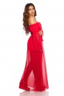 Red Chiffon Off Shoulder Dress (105512) - цена