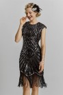 Elegant Black Flapper Dress with Sequins X5532 (105532) - 3