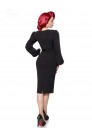 Облягаюче чорне ретро плаття з широким рукавом B5268 (105268) - оригинальная одежда